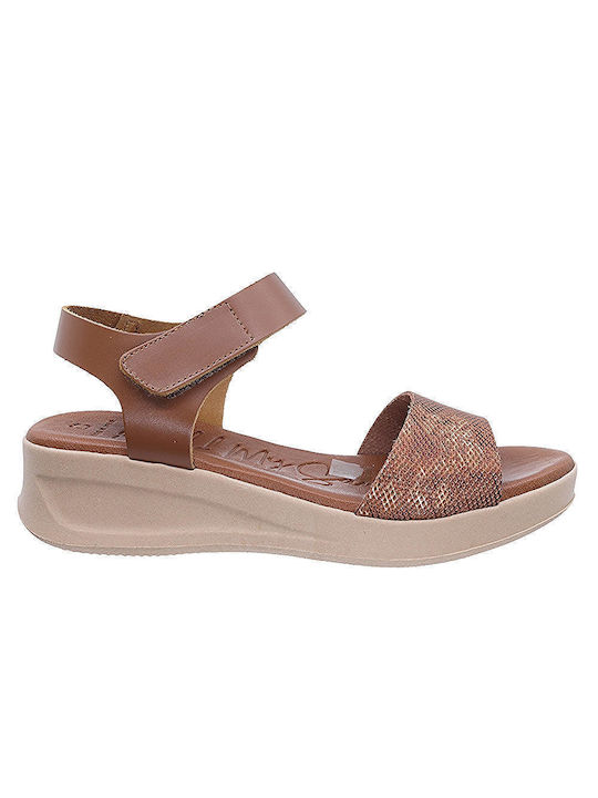 Oh My Sandals Летни дамски платформи Кафяв