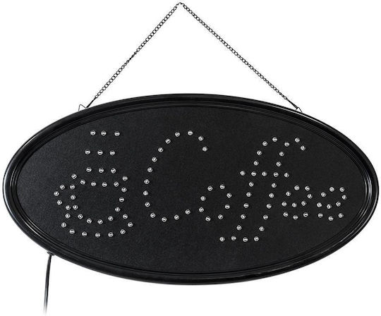 Globostar 75687 Led Sign Oval Signage Coffee Lamp with Oval Marking Ac 230v socket M48 X W1.8 X H24.5cm