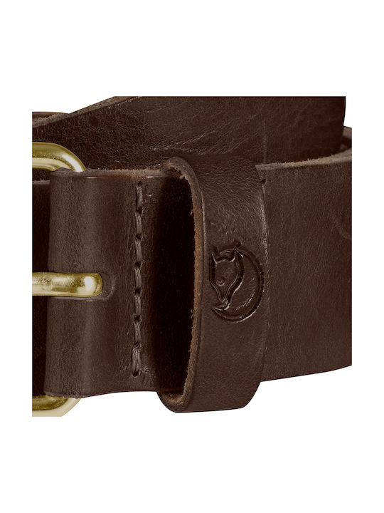 Fjallraven Men's Leather Wide Belt Brown