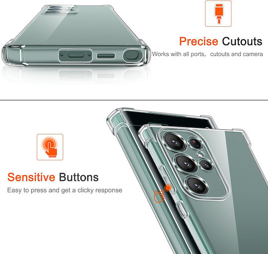 Techsuit Shockproof Clear Задна корица Силикон Прозрачен (Samsung Galaxy S24 Ultra)