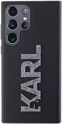 3d Rubber Glitter Logo Back Cover Plastic / Silicone Black (Galaxy S23 Ultra)