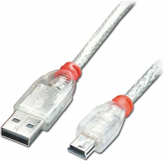 Lindy USB 2.0 Cable USB-A male - mini USB-B male Διάφανο 2m 41783