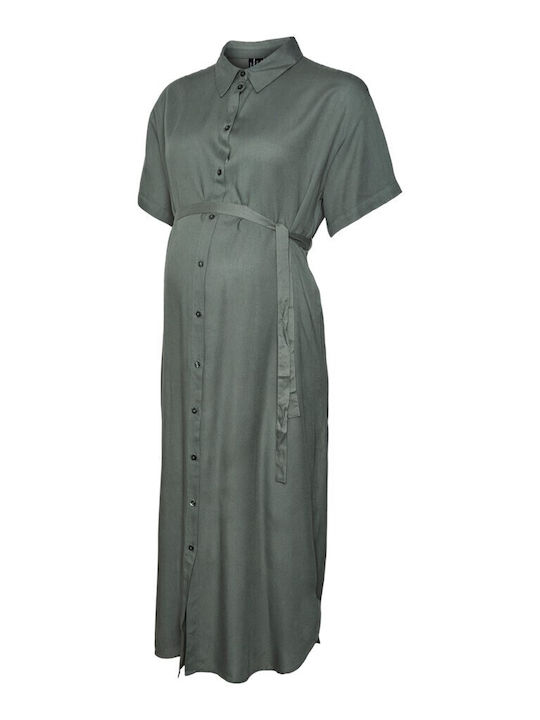 Formal Occasion Maternity Dress Green olive oil Loose Fit