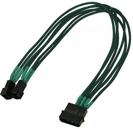 Καλώδιo Nanoxia 4-pin To 2 X 3-pin Single 30 Cm Green