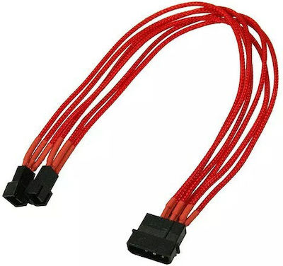 Καλώδιo Nanoxia 4-pin To 2 X 3-pin Single 30 Cm Rot