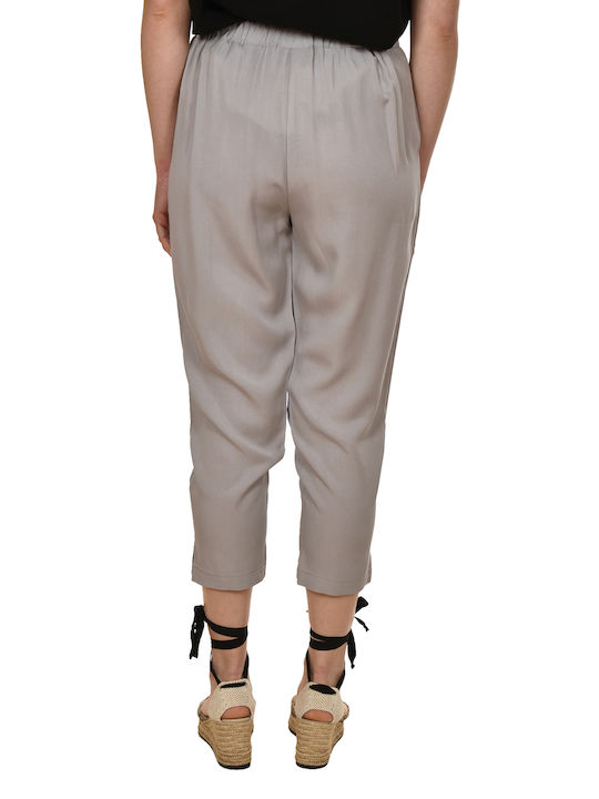 Eaters Women's Fabric Trousers in Relaxed Fit Grey