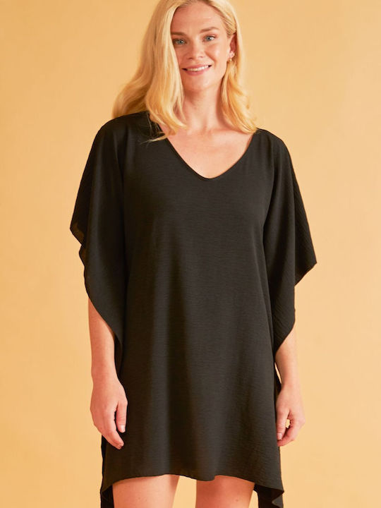 Harmony Damen Mini Kaftan Strand Schwarz