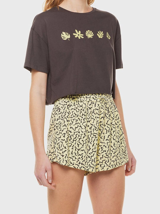 Volcom Surfpunk Γυναικείο Σορτσάκι Παραλίας Κίτρινο