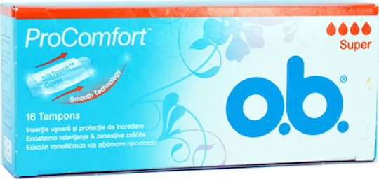 O.B. Ταμπόν ProComfort Curved Grooves για Αυξημένη Ροή 16τμχ