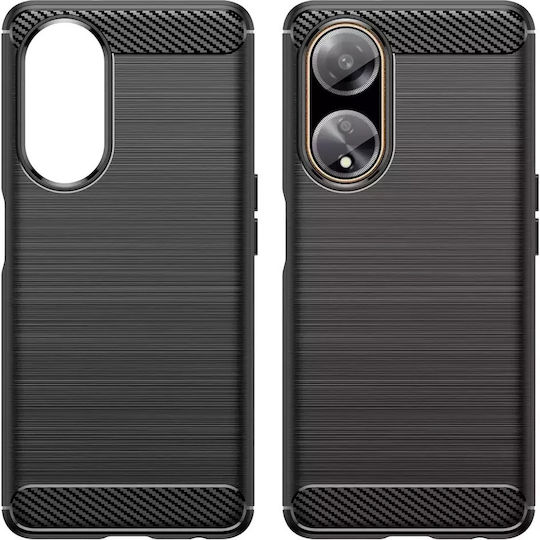 Hurtel Carbon Back Cover Σιλικόνης Μαύρο (Oppo A98)