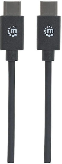 Manhattan USB Typ-C Kabel USB-C Männlich Schwarz 0,5 m