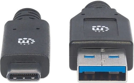 Manhattan USB 2.0 Кабел USB-C Мъжки - USB-A Черен 3м 354981