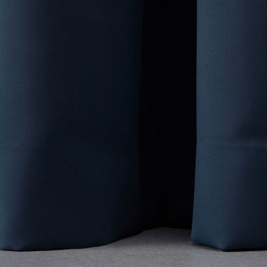 Saray Home Vorhang mit Bleistiftfalten Blau 140x280cm