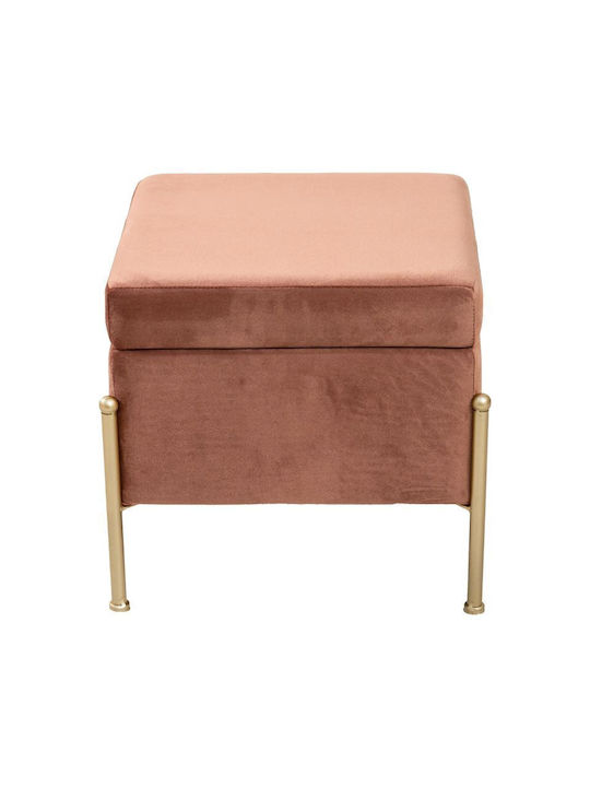 Stool For Living Room With Storage Space Upholstered with Velvet Panton Sapio Apple-Gold 40x40x36.5cm