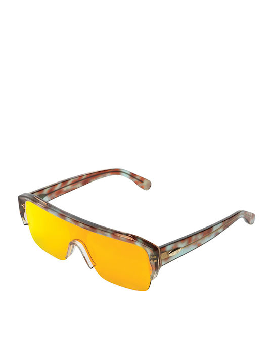 Komono Aksel Unisex Ochelari De Soare Cu Ramă Din Plastic Maro Tortoise Și Lentile Polarized Galbene KOM-S10277