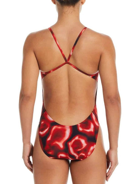 Cutout One Piece Activewear Swimsuit University Red