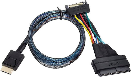 Cablu Inter-tech Sff 8611-4i Sff 8639 Sata Power 0,75m