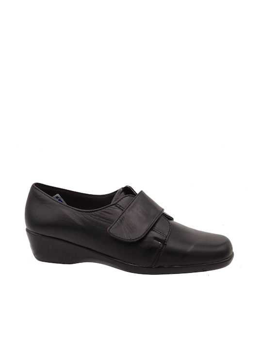 Women's Leather Platforms - BLACK (leon-851 BLACK)