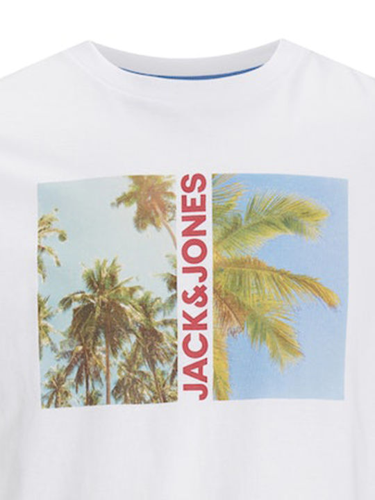 Jack & Jones Herren T-Shirt Kurzarm Weiß