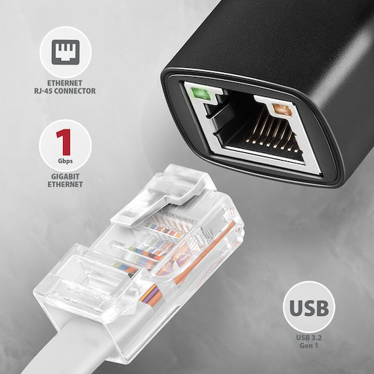 Axagon ADE-AR Αντάπτορας Δικτύου USB με Ενσύρματη Σύνδεση Gigabit Ethernet (v1)