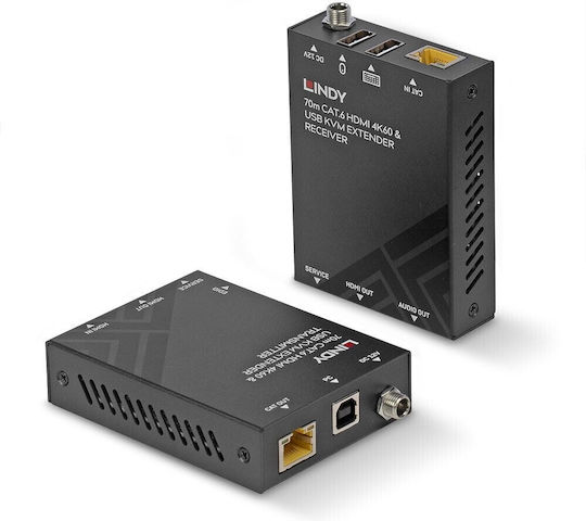 Kvm Extender Lindy 70m Cat.6 Hdmi 4k60 Usb & Audio