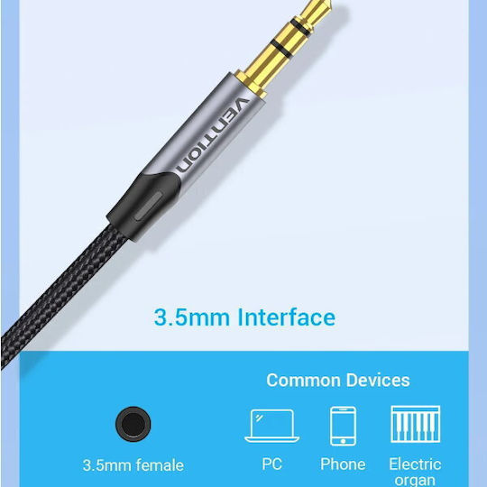 Vention Cable 2x 6.3mm Male - 3.5mm Male 2m Gold BARHH