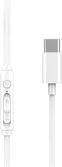 Wiwu 601537 În ureche Handsfree cu două căști cu mufă USB-C Alb