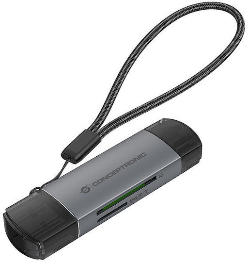 Conceptronic Card Reader USB 2.0 Type-C για SD/microSD