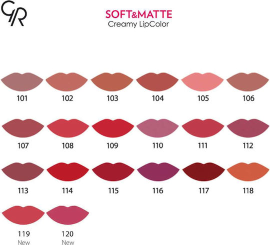 Golden Rose Soft & Matte Creamy Lang anhaltend Flüssig Lippenstift Matt 109 5.5gr