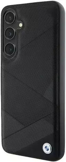 BMW Signature Leather Crossing Lines Pattern Back Cover Δερμάτινο Μαύρο (Galaxy S24)