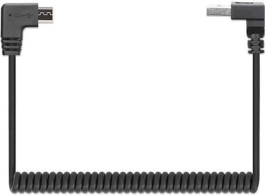 Manhattan Редовна USB 2.0 до микро USB кабел Черен 1м (356237) 1бр