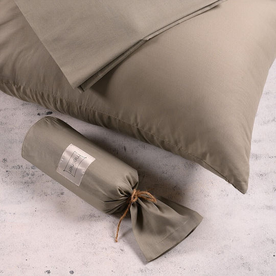 Melinen Set Cearșafuri cu Elastic 160x200+32cm. Urban Line Kaki 4buc