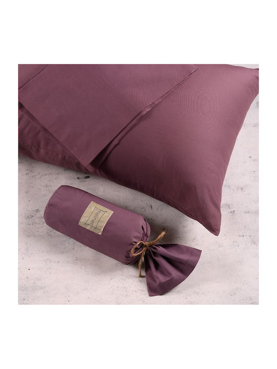 Melinen Sheet Super-Double with Elastic 175x200+32cm. Urban Line Plum