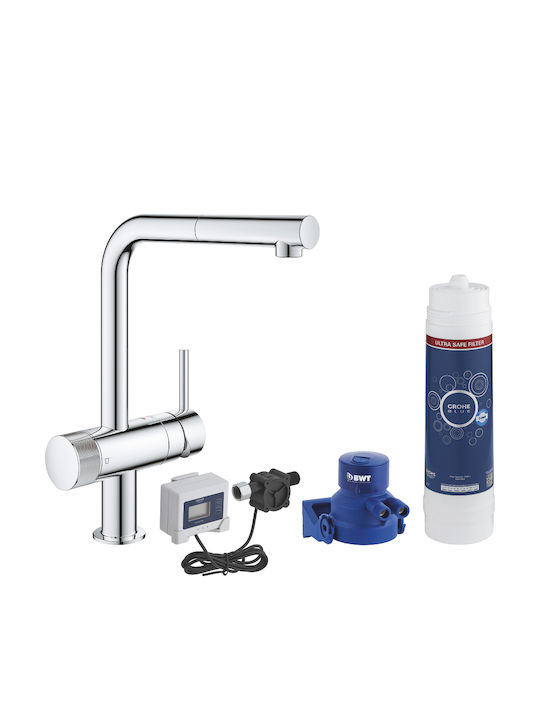 Grohe Blue Pure Baterie de Bucătărie Bancă cu Duș Albastră