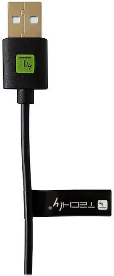 Techly USB 2.0 Cable USB-C male - USB-A Μαύρο 0.1m ICOC-MUSB20-CMAM01T