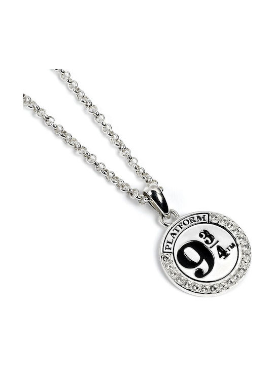 Harry Potter Pendant Necklace Platform 9 3/4 Silver Swarovski Crystals