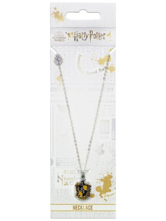 Harry Potter Hufflepuff Pendant Silver Plated Pendant Chain Ewnx0024