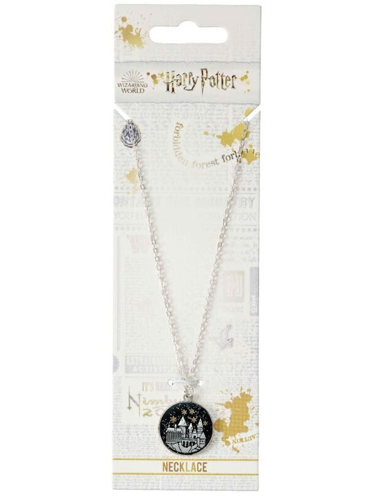 Harry Potter Hogwarts Silver Plated Pendant Necklace Ewn00179