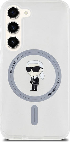 Karl Lagerfeld Ikonik Magsafe Задна корица Пластмаса / Силикон Прозрачен (Galaxy S23)