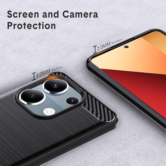 Techsuit Carbon Back Cover Silicone Black (Redmi Note 13 Pro 4G / Poco M6 Pro 4G)