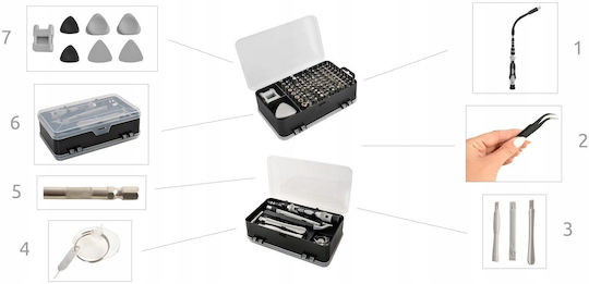 Set de instrumente pentru Service-ul de Telefonie Mobilă 110buc ZY18643QWS5