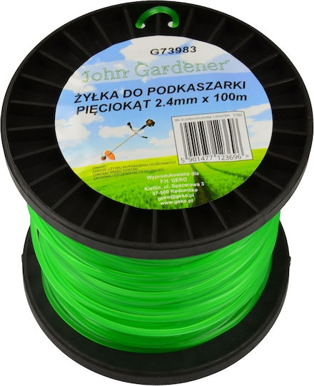 Geko Pentagon Brush Cutter Trimmer Line 2.4mm 100m G73983