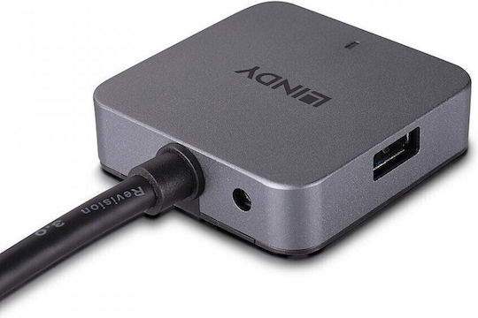Lindy USB-Hub 4 Anschlüsse USB 3.0 mit USB-A Anschluss Grau