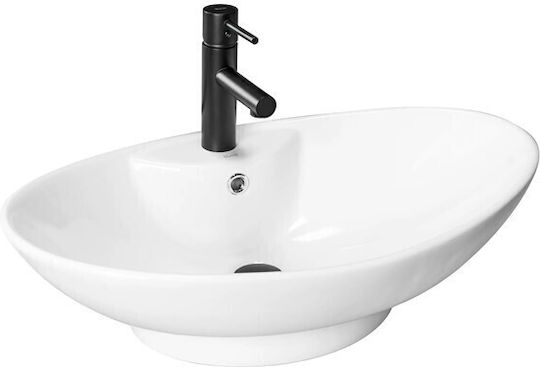 Rea Rosa-2 Επικαθήμενος Νιπτήρας Πορσελάνης 58.5x38.5x17.5cm Λευκός