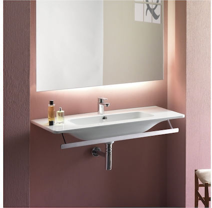 GSI An der Wand montiert Wandhängendes / Aufgesetztes Waschbecken Porzellan 102x46x12.5cm White
