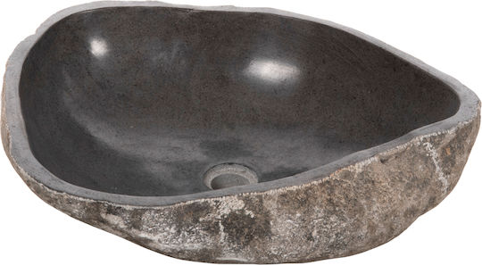 HomeMarkt Aufgesetztes Waschbecken Stein 55x44x16cm Grey