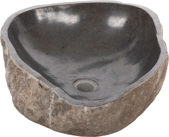 HomeMarkt Aufgesetztes Waschbecken Stein 55x44x16cm Grey
