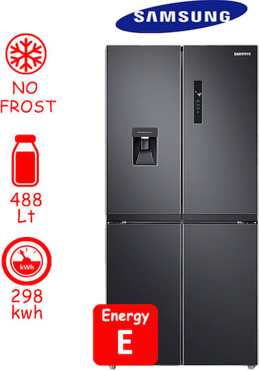 Samsung Side-by-Side Kühlschrank 488Es NoFrost H179.3xB83.3xT74cm. Schwarz RF48A401EB4/EF