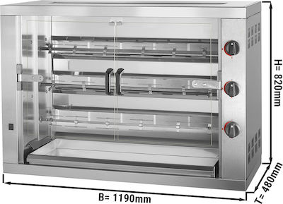 Ggm Gastro Ghkm318-b Premium Gas Chicken Cooker 17,7kw 3 Cuptoare 18 Pui