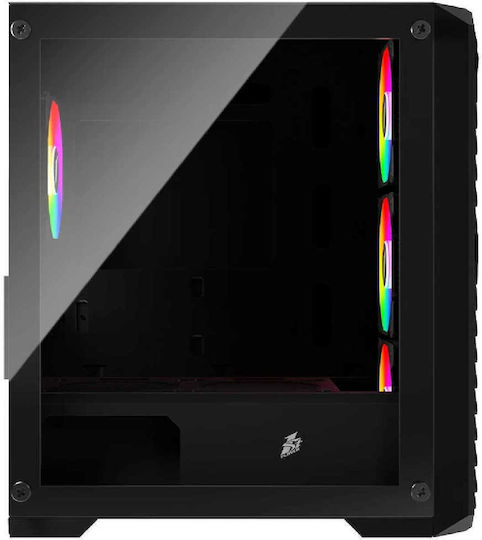 1STPLAYER Trilobite T5 Gaming Mini Tower Κουτί Υπολογιστή με Πλαϊνό Παράθυρο Μαύρο